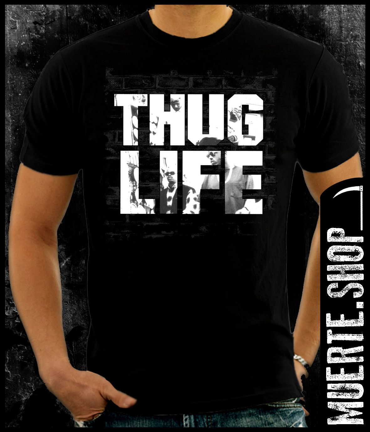 Черна тениска THUG LIFE 2PAC Черна тениска THUG LIFE 2PAC